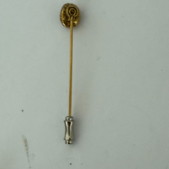 Vintage Gold Cameo Stick Pin With Ornate Frame 2.5" - Picture 3 of 5